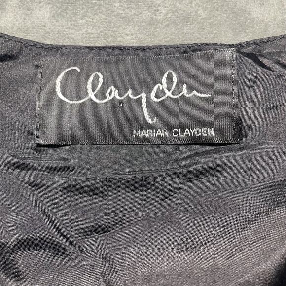 Vintage Clayden Silk Blend Sleeveless Blouse Velvet Burnout Accents Black Small - Picture 4 of 11